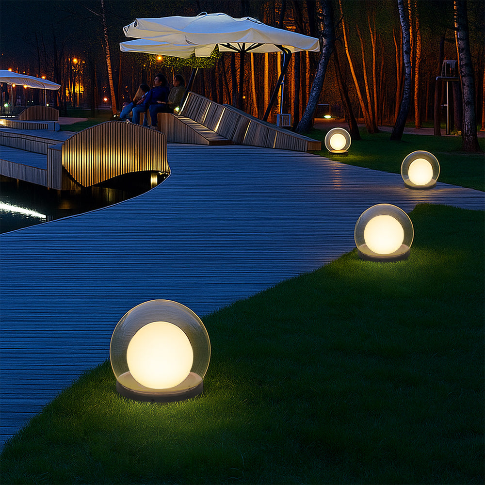 モダンなソーラーLEDボールランプ - プラスチック製屋外用球形ライト