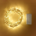 Instalație luminoasă LED cu 200 de becuri, lumină albă caldă - alimentată cu baterii, 20 Meter