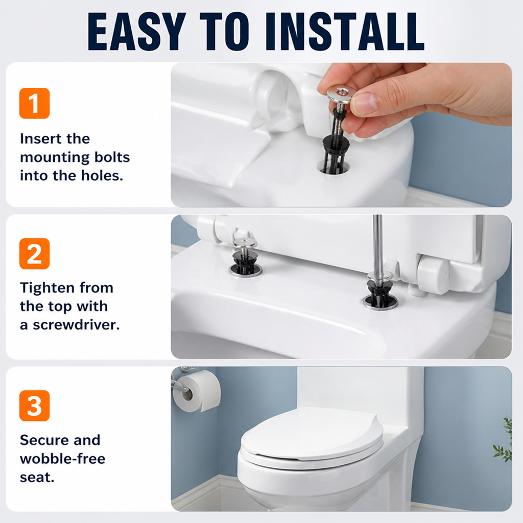 TiteLock Stainless Mounting Screws — Lock In Rock-Solid Toilet Seat Stability Every Time You Sit - Esilora
